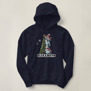 Sudadera Navidades ricas y divertidas Snowman Azul Marino