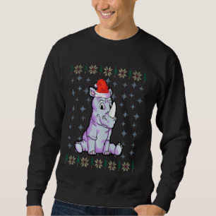 Sudadera Navidades rinocerontes Shirds Santa Hat Rhino