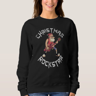 Sudadera Navidades Rockstar Santa Juega A La Guitarra Funny