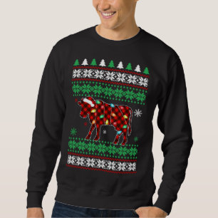 Sudadera Navidades rojos feos de vacas Santa Xmas Light Paj