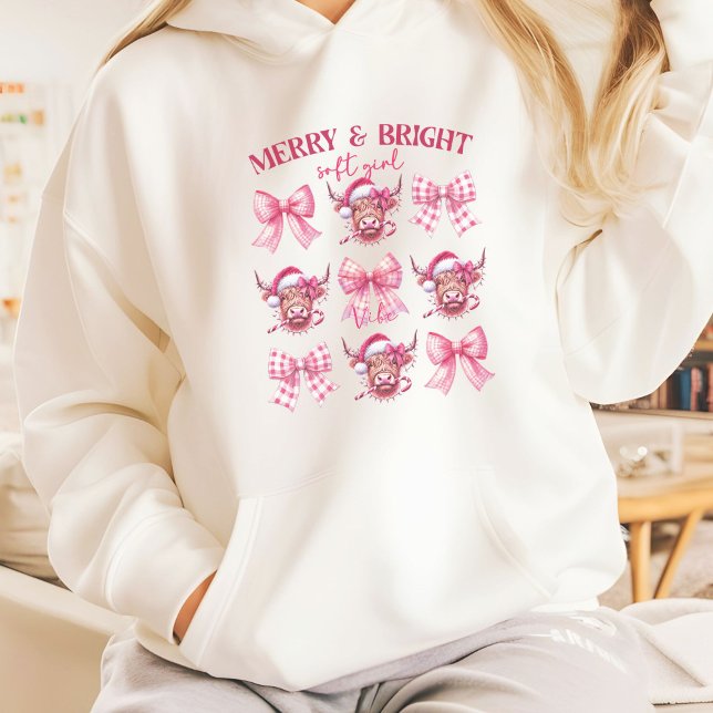 Sudadera Navidades rosados Coquette de arcos y vacas (Subido por el creador)