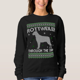 Sudadera Navidades Rottweiler A Través De La Nieve