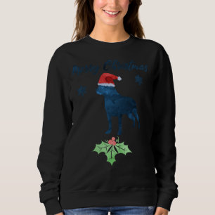 Sudadera Navidades Rottweiler Dog Artwork Santa Hat
