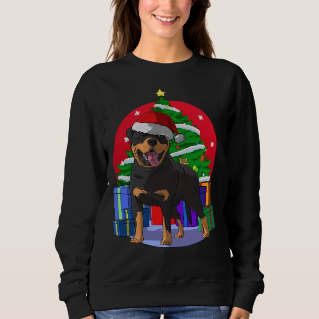 Sudadera Navidades Rottweiler Santa Hat (Anverso)