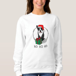 Sudadera Navidades Santa Boston Terrier (negro)