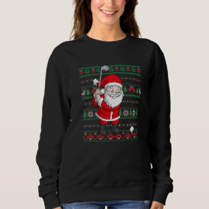 Sudadera Navidades Santa Claus Golf Funny Sport Lover Ugly