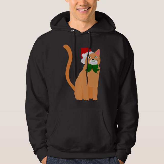 Sudadera navidades santa claus gorra naranja cat (Anverso)