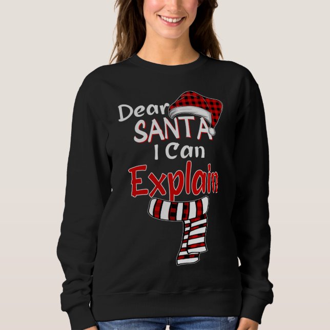 Sudadera Navidades Santa Claus Red Plaid, Querido Santa I C (Anverso)