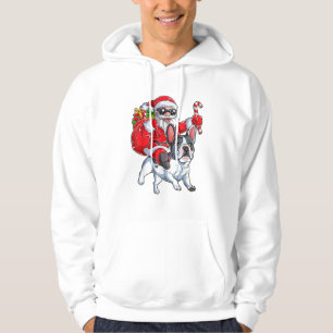 Sudadera Navidades Santa Claus viajando en Bulldog francés