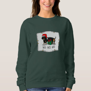 Sudadera Navidades Santa Dachshund (S black & tan) Cute
