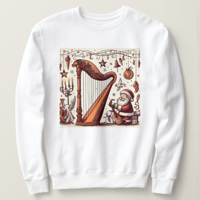 Sudadera Navidades Santa Harp Sweatshirt (Anverso del diseño)