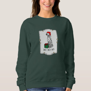 Sudadera Navidades Santa Hat Dalmatian Dog (negro 1) Cute
