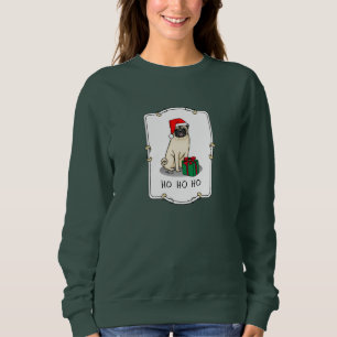 Sudadera Navidades Santa Hat Pug Dog (flor claro) Cute