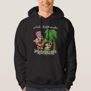 Sudadera Navidades Santa Mele Kalikimaka Hawaii Palm Tree P