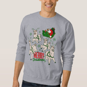 Sudadera navidades santa sloth llamas