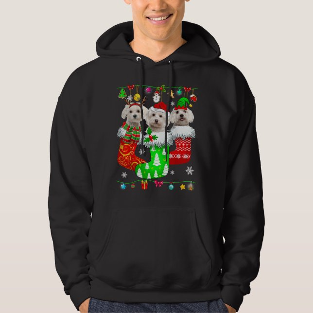 Sudadera Navidades Saquean A Pajama Maltés Perro Perro Perr (Anverso)