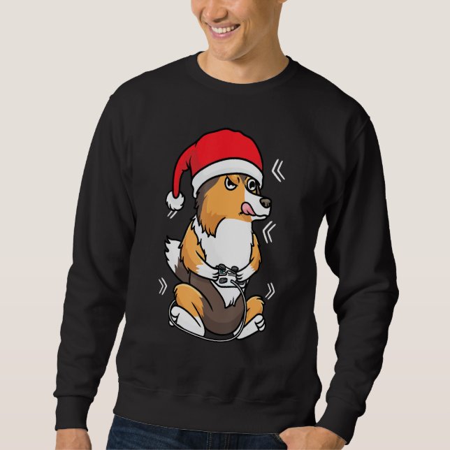 Sudadera Navidades Shetland Sheepdog Sheltie Dog Gamer Vide (Anverso)