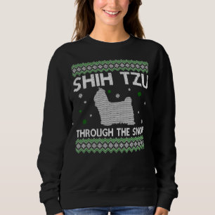 Sudadera Navidades Shih Tzu A Través De La Nieve