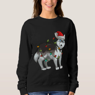 Sudadera Navidades Siberian Husky Santa Lights