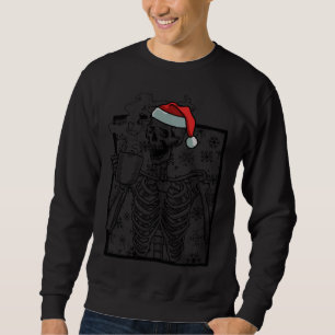 Sudadera Navidades Skeleton y Sonriente Calavera bebiendo c