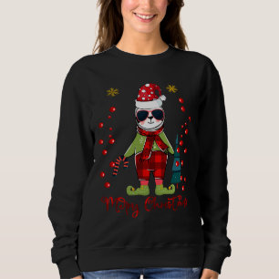 Sudadera Navidades Sloth Buffalo Plaid Sloth Funny Sloth