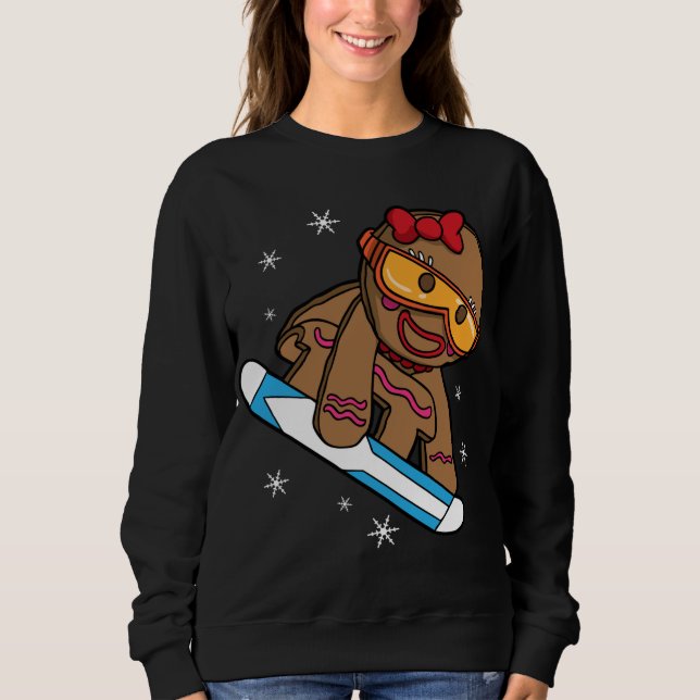 Sudadera Navidades Snowboard Gingerbread Chica (Anverso)