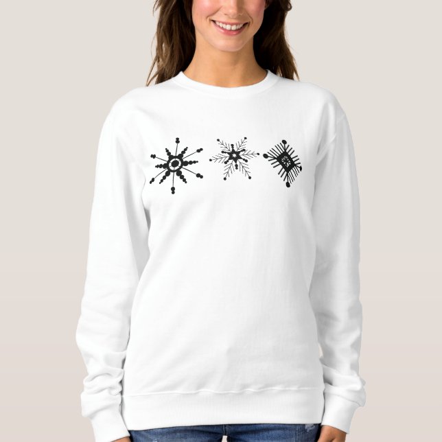 Sudadera Navidades Snowflakes Black Design (Anverso)