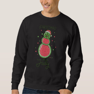 Sudadera Navidades Snowman De La sandía En Julio Cubierto V