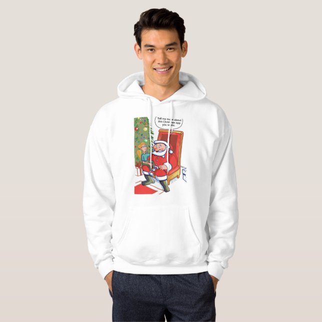 Sudadera Navidades Socios comerciales hombres yegua blanca (Anverso completo)