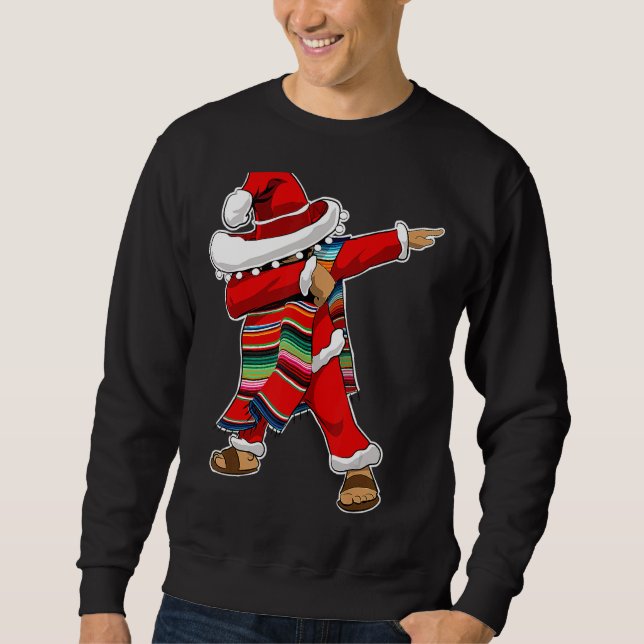 Sudadera Navidades Sombrero Dabbing Serape Poncho S (Anverso)
