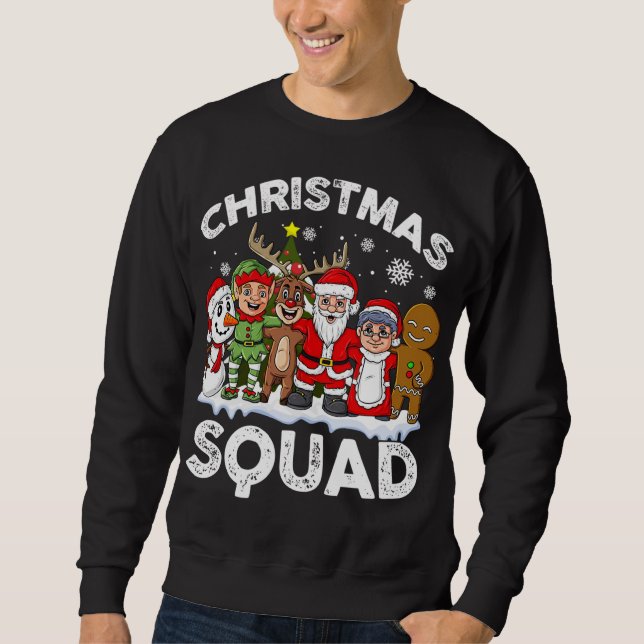 Sudadera Navidades Squad Santa Reindeer Elf Snowman Funny X (Anverso)