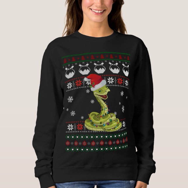 Sudadera Navidades suéteres feos de serpientes suaves encie (Anverso)