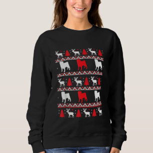 Sudadera Navidades suéteres feos Gráficos Perro Pug Tee Plu