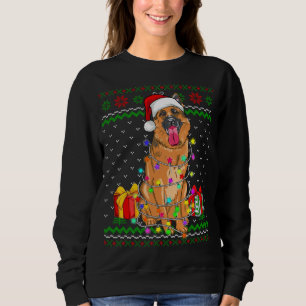 Sudadera Navidades suéteres feos iluminan perro pastor alem