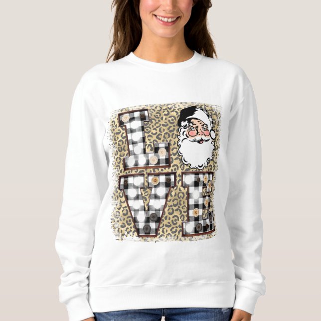 Sudadera ¡navidades Sweatshirt!  Impresión del leopardo de  (Anverso)