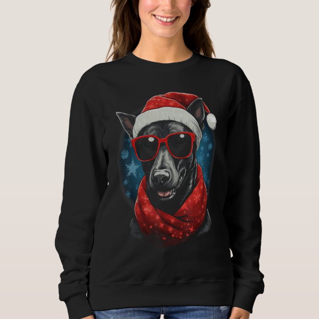 Sudadera Navidades tailandeses de perro rapaz asustan vacac (Anverso)