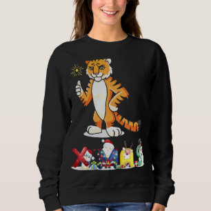 Sudadera Navidades Tiger Face Tree Snow Pajama Xmas 2021