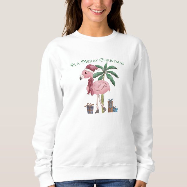 Sudadera Navidades tropicales Flamingo (Anverso)
