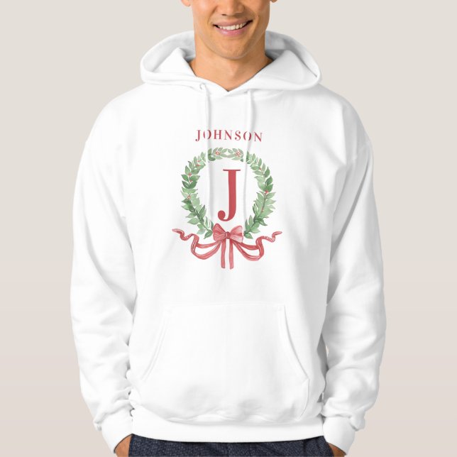 Sudadera Navidades Usaron Monograma Con Nombre (Anverso)