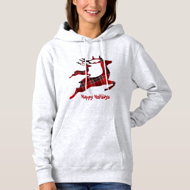 Sudadera Navidades Vacaciones de renos rojos Elegantes (Anverso)