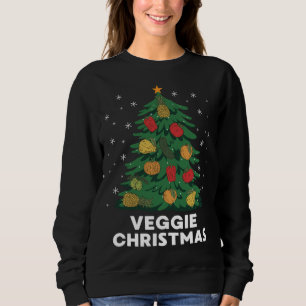 Sudadera Navidades Veggie Divertido Árbol de Navidad Fruto