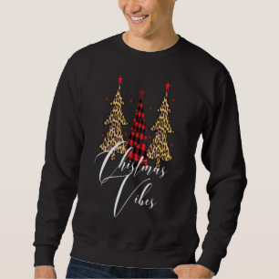 Sudadera Navidades Vibes Buffalo Plaid Leopard Slim Christm