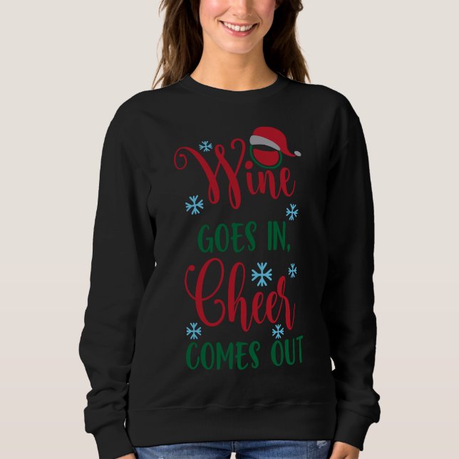 Sudadera Navidades Vino Beber Vino Se Viene De Alegre (Anverso)