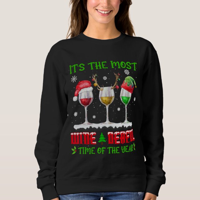 Sudadera Navidades Vino Xmas Alcohol Pajama (Anverso)