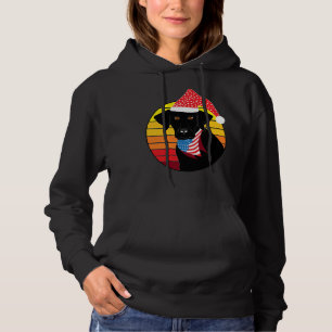 Sudadera Navidades Vintage Black Labrador Con Bandera De Ee