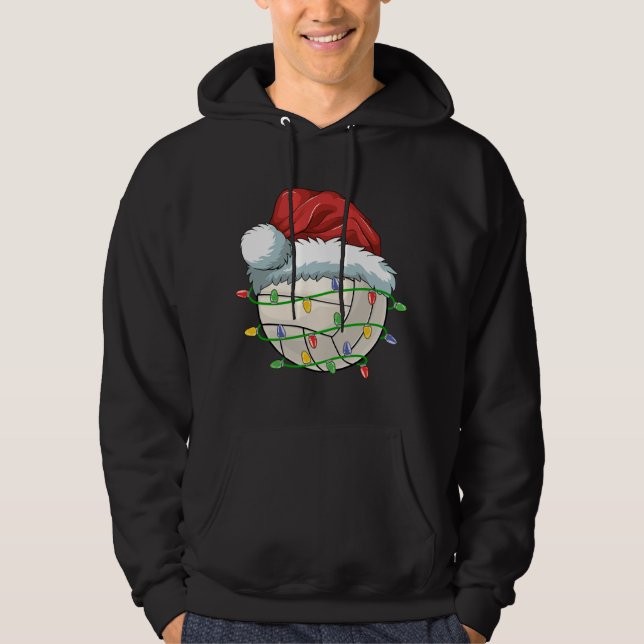 Sudadera Navidades Voleibol Ball Santa Hat Light Funny Sp (Anverso)