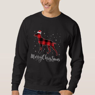 Sudadera Navidades Weimaraner Red Plaid Dog Pajamas