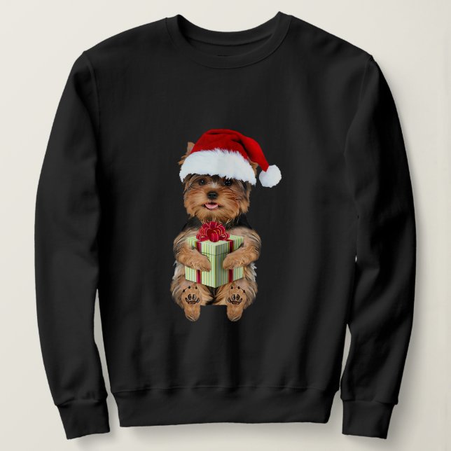 Sudadera Navidades Yorkie - Perro divertido de Yorkshire Te (Anverso del diseño)