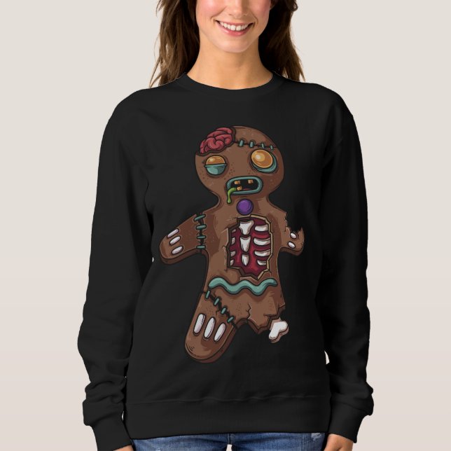 Sudadera Navidades zombi Gingerbread Man Funny X-Mas Holid (Anverso)