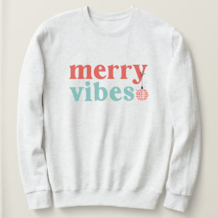 Sudadera navideña con vibraciones alegres y retro